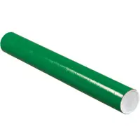 Mailing Tubes with Caps, 3" x 24", Green, 24/Case