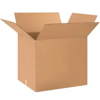 Corrugated Boxes, 24" x 18" x 20", Kraft, 15/Bundle; 150/Skid