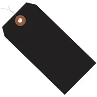Plastic Shipping Tags, Pre-Wired, 4 3/4" x 2 3/8", Black, 100/Case