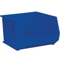 Plastic Stack & Hang Bin Boxes, 18" x 16 1/2" x 11", Blue, 3/Case