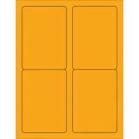 Tape Logic® Rectangle Laser Labels, 3 1/2" x 5", Fluorescent Orange, 400/Case