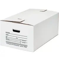 File Storage Boxes, Interlocking Flap, 24" x 15" x 10", White, 12/Case