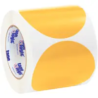 Tape Logic® Inventory Circle Labels, 4", Fluorescent Orange, 500/Roll