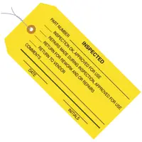 Inspection Tags, Pre-Wired, "Inspected", 4 3/4" x 2 3/8", Yellow, 1000/Case