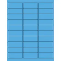 2 5/8 x 1" Fluorescent Blue Rectangle Laser Labels 100 SHEETS