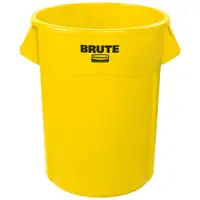 Rubbermaid® Brute® Trash Can, 55 Gallon, 33" x 26", Yellow, 1/Each