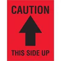 Tape Logic® Labels, "Caution This Side Up", Arrow, 4" x 3", Red/Black, 500/Roll