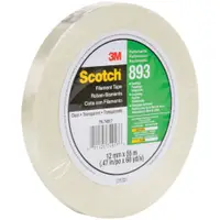 3M™ 893 Strapping Tape, 6.0 Mil, 1/2" x 60 yds., Clear, 72/Case