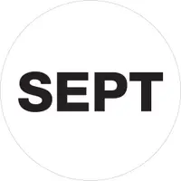 Tape Logic® Months of the Year Labels, "SEPT, 1" Circle, White, 500/Roll