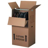 Wardrobe Boxes, 24" x 20" x 46", Kraft, 5/Bundle; 75/Skid