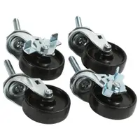 Caster Set for Carton Stands, Black, 4/Each