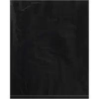 Flat 2 Mil Poly Bags, 12" x 15", Black, 1000/Case