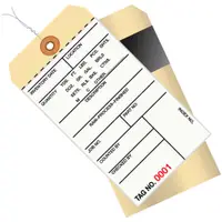 Inventory Tags, 2 Part Carbon Style #8, Pre-Wired, (1000-1499), 6 1/4" x 3 1/8", White/Manila, 500/Case