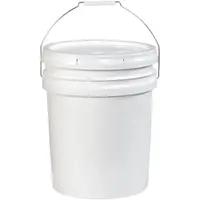 Plastic Pail, Open Head, 5 Gallon, White, 1/Each