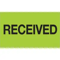 Tape Logic® Labels, "Received", 3" x 5", Fluorescent Green, 500/Roll