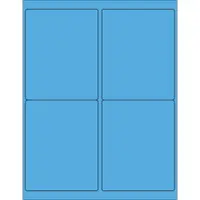 4 x 5" Fluorescent Blue Rectangle Laser Labels 100 SHEETS