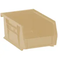 Plastic Stack & Hang Bin Boxes, 9 1/4" x 6" x 5", Ivory, 12/Case