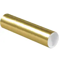 Mailing Tubes with Caps, 3" x 12", Gold, 24/Case