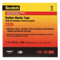 3M™ 2228 Rubber Mastic Tape, 65 Mil, 1" x 10', Black, 12/Case