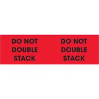 Tape Logic® Labels, "Do Not Double Stack", 3" x 10", Fluorescent Red, 500/Roll