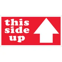 Tape Logic® Labels, "This Side Up", Arrow, 3" x 6", Red/White, 500/Roll