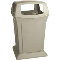 Rubbermaid® Ranger® Trash Can, 45 Gallon, 4-Way, Beige, 1/Each
