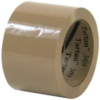 3M™ 369 Carton Sealing Tape, 1.6 Mil, 3" x 110 yds., Tan, 24/Case