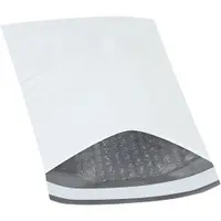 Bubble Lined Poly Mailers, 6 3/4" x 10", White, 25/Case