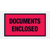 Tape Logic® "Documents Enclosed" Envelopes, 5 1/2" x 10", Red, 1000/Case