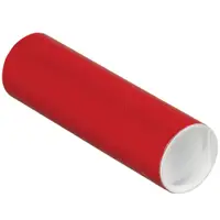 Mailing Tubes with Caps, 2" x 6", Red, 50/Case