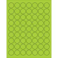 Tape Logic® Circle Laser Labels, 1", Fluorescent Green, 6300/Case