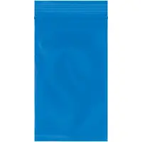 Reclosable 2 Mil Poly Bags, 3" x 5", Blue, 1000/Case