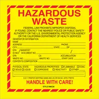 Tape Logic® Labels, "Hazardous Waste - California", 6" x 6", Red/Yellow/Black, 500/Roll