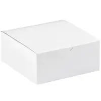 Gift Boxes, 8" x 8" x 3 1/2", White, 100/Case