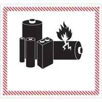 Tape Logic® Labels, "Caution - Lithium Battery Handling", 4 5/8" x 5", Black/White/Red, 500/Roll