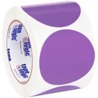 Tape Logic® Inventory Circle Labels, 3", Purple, 500/Roll
