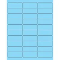 Tape Logic® Rectangle Laser Labels, 2 5/8" x 1", Pastel Blue, 3000/Case