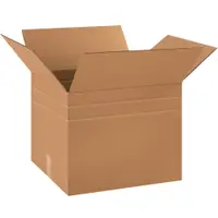 Multi-Depth Corrugated Boxes, 18" x 15" x 15", Kraft, 10/Bundle; 120/Skid
