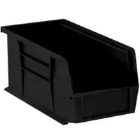 Plastic Stack & Hang Bin Boxes, 10 7/8" x 5 1/2" x 5", Black, 12/Case