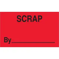 Tape Logic® Labels, "Scrap By", 3" x 5", Fluorescent Red, 500/Roll