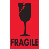 Tape Logic® Labels, "Fragile", 3" x 5", Fluorescent Red, 500/Roll