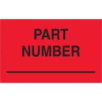 Tape Logic® Labels, "Part Number", 1 1/4" x 2", Fluorescent Red, 500/Roll