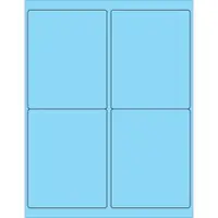 Tape Logic® Rectangle Laser Labels, 4" x 5", Pastel Blue, 400/Case