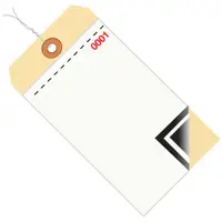 Inventory Tags, 3 Part Blank w/Carbon #8, Pre-Wired, (0001-0499), 6 1/4" x 3 1/8", White/Manila, 500/Case