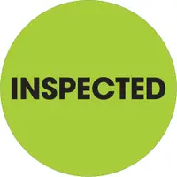 Tape Logic® Labels, "Inspected", 2" Circle, Fluorescent Green, 500/Roll
