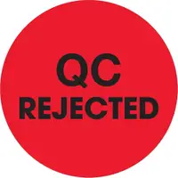 Tape Logic® Labels, "QC Rejected", 2" Circle, Fluorescent Red, 500/Roll