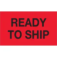Tape Logic® Labels, "Ready To Ship", 3" x 5", Fluorescent Red, 500/Roll