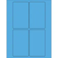 3 x 5" Fluorescent Blue Rectangle Laser Labels 100 SHEETS