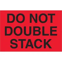 Tape Logic® Labels, "Do Not Double Stack", 2" x 3", Fluorescent Red, 500/Roll