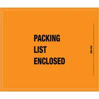 Tape Logic® Mil-Spec "Packing List Enclosed" Envelopes, 8 1/2" x 10", Orange, 1000/Case